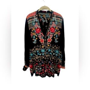 Johnny Was heavily embroidered tunic excellent condition. Bust measurement 21’’